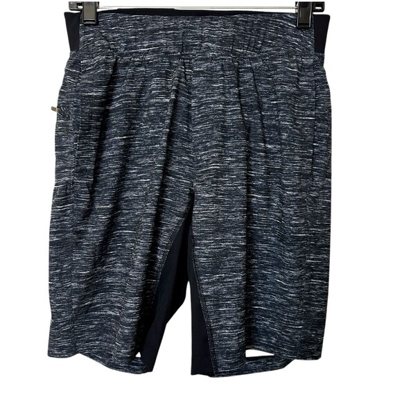 Lululemon Men's Athletic Gym Running Shorts Heathered Black Lined Drawstring  S - Picture 1 of 10